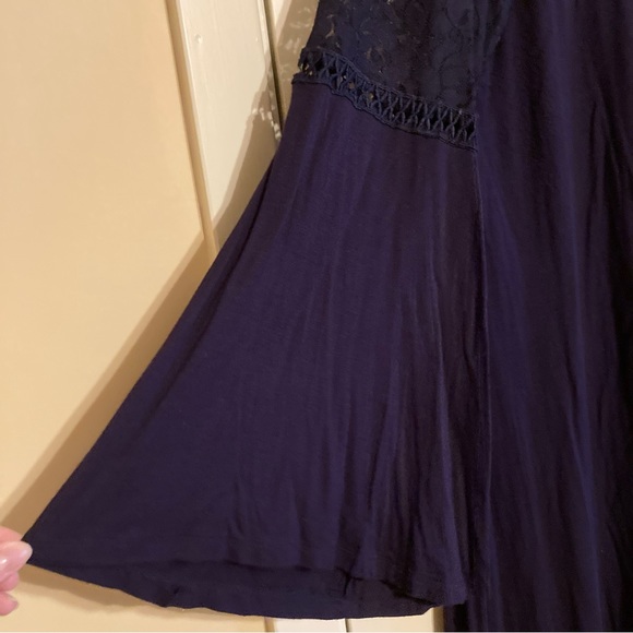Just Found navy tunic dress with lace detail and bell long sleeve - Picture 5 of 6